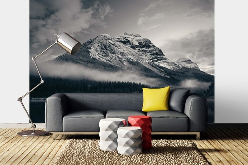 Vlies Fototapete - Schneebedeckter Berg 375 x 250 cm